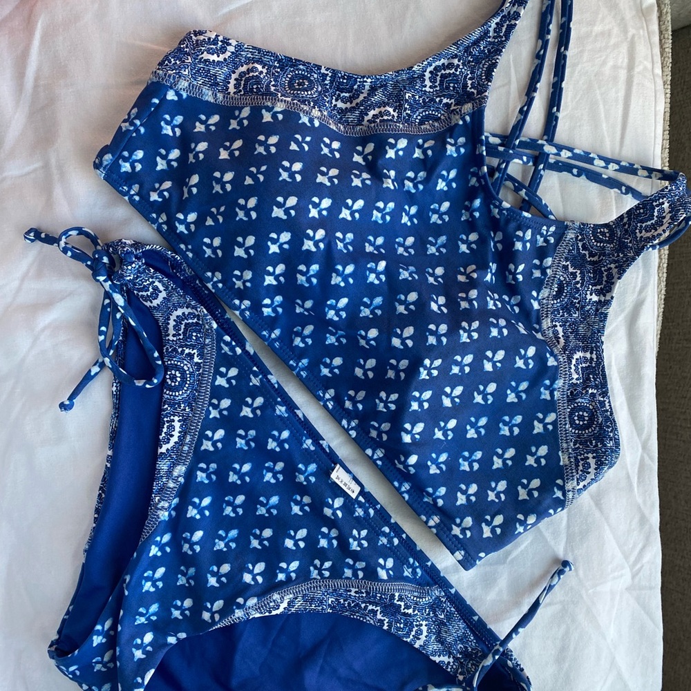 High neck bikini top and bottom